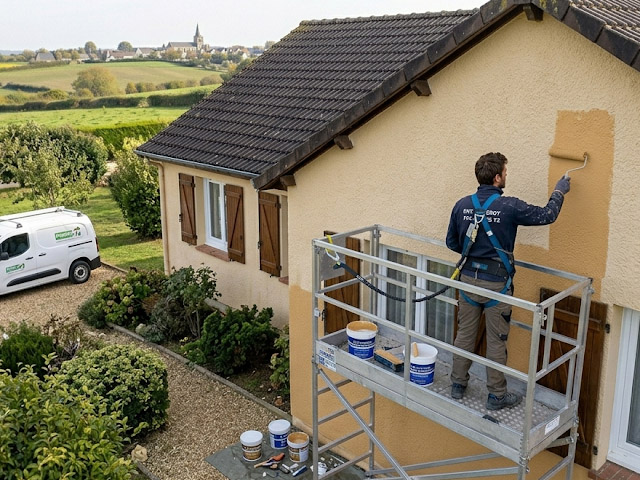 Ravalement de façade et peinture de murs extérieurs à Saint-Mars-la-Brière